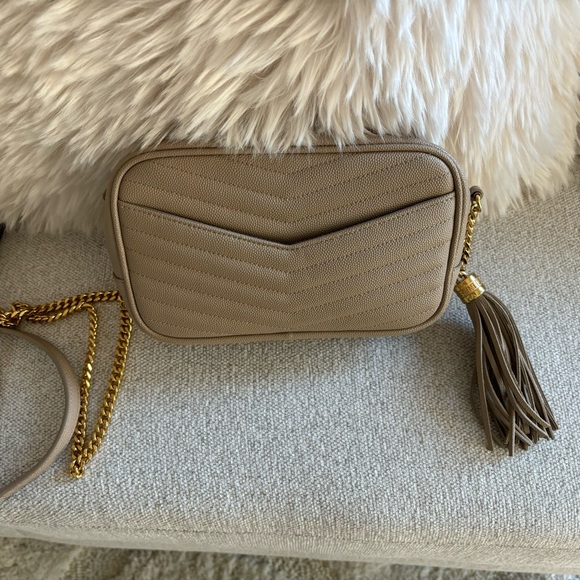 SAINT LAURENT YSL MINIBAG CAMERA BAG GRAIN DE POUDRE ROYAL - Picture 3 of 8